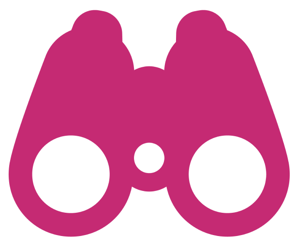 Pink binoculars icon.